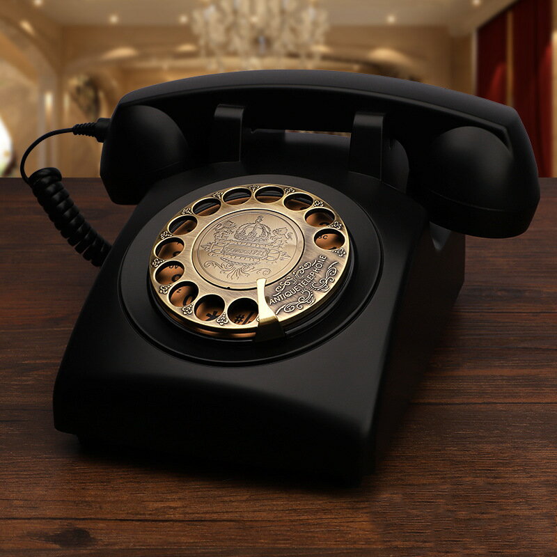 復古歐美電話機星級酒店固定電話座機轉盤電話旋轉撥號顏色可訂制