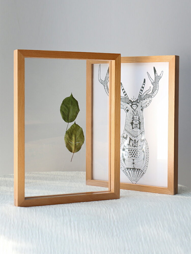 相框*創意diy像框擺臺立體相框中空A4雙面玻璃植物標本框畫框掛墻定制 雙十二特惠