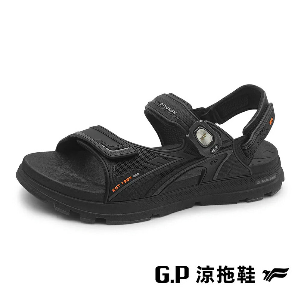 G.P(男)G-tech 發泡科技舒適高彈涼鞋 男鞋-黑橘色