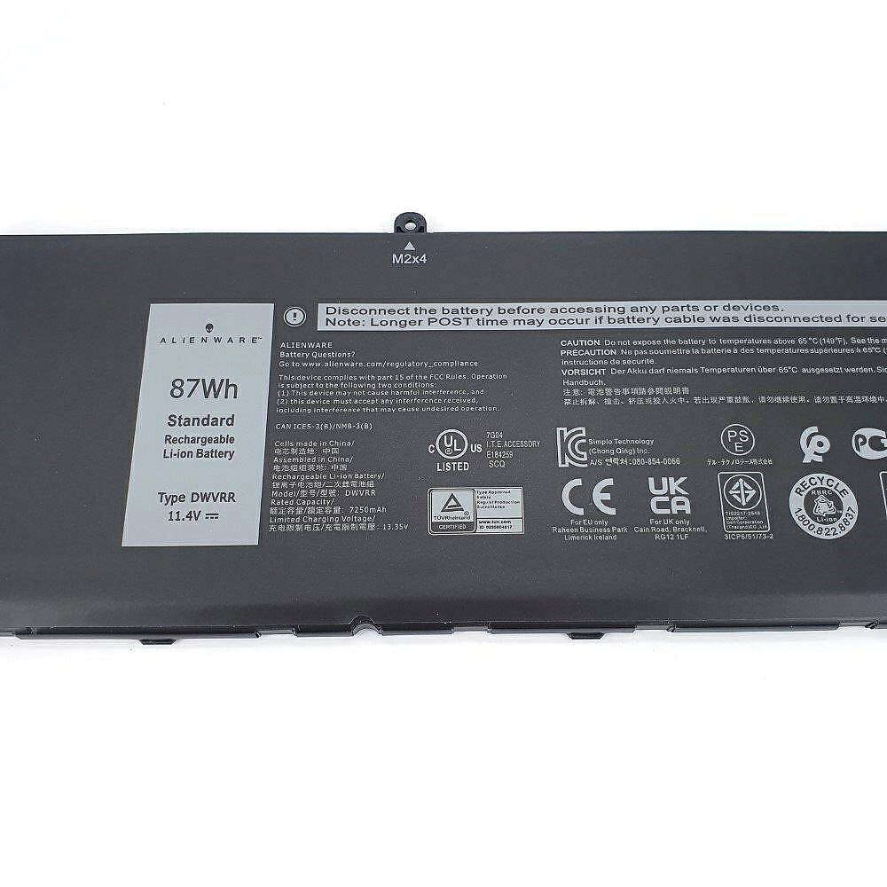 DELL 戴爾 DWVRR 原廠電池 Alienware X15 R1 X17 R1 RTX P48E Inspiron 16 7620 ...