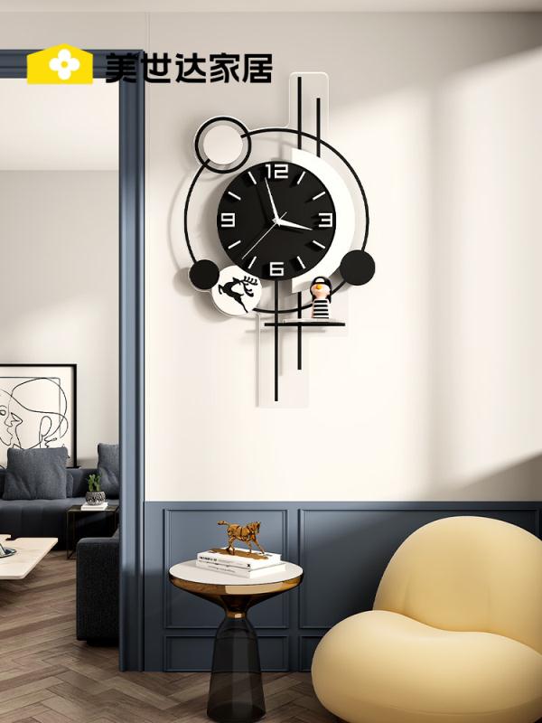 樂享居家生活-鐘表掛鐘客廳2023新款簡約家用裝飾時尚輕奢掛表現代創意掛墻時鐘掛鐘 時鐘 電子鐘 居家裝飾