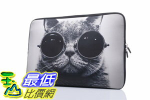 [106美國直購] 防護袋 15-15.6吋 B01LPZY6OY Laptop Sleeve Case Handle Bag Neoprene Cover Macbook Pro Cat Sunglasses