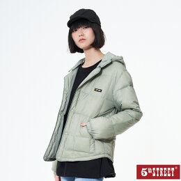 中性★5th STREET車格羽絨外套-嫩綠色