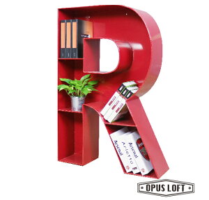 【純真年代】LOFT工業風 創意鐵製字母R 壁掛置物架(紅色/黑色) ~TC-READ-R~