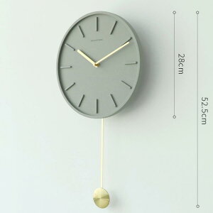 現代簡約掛鐘：砼與銅11寸刻度款 創意家居時鐘 新款北歐水泥鐘表