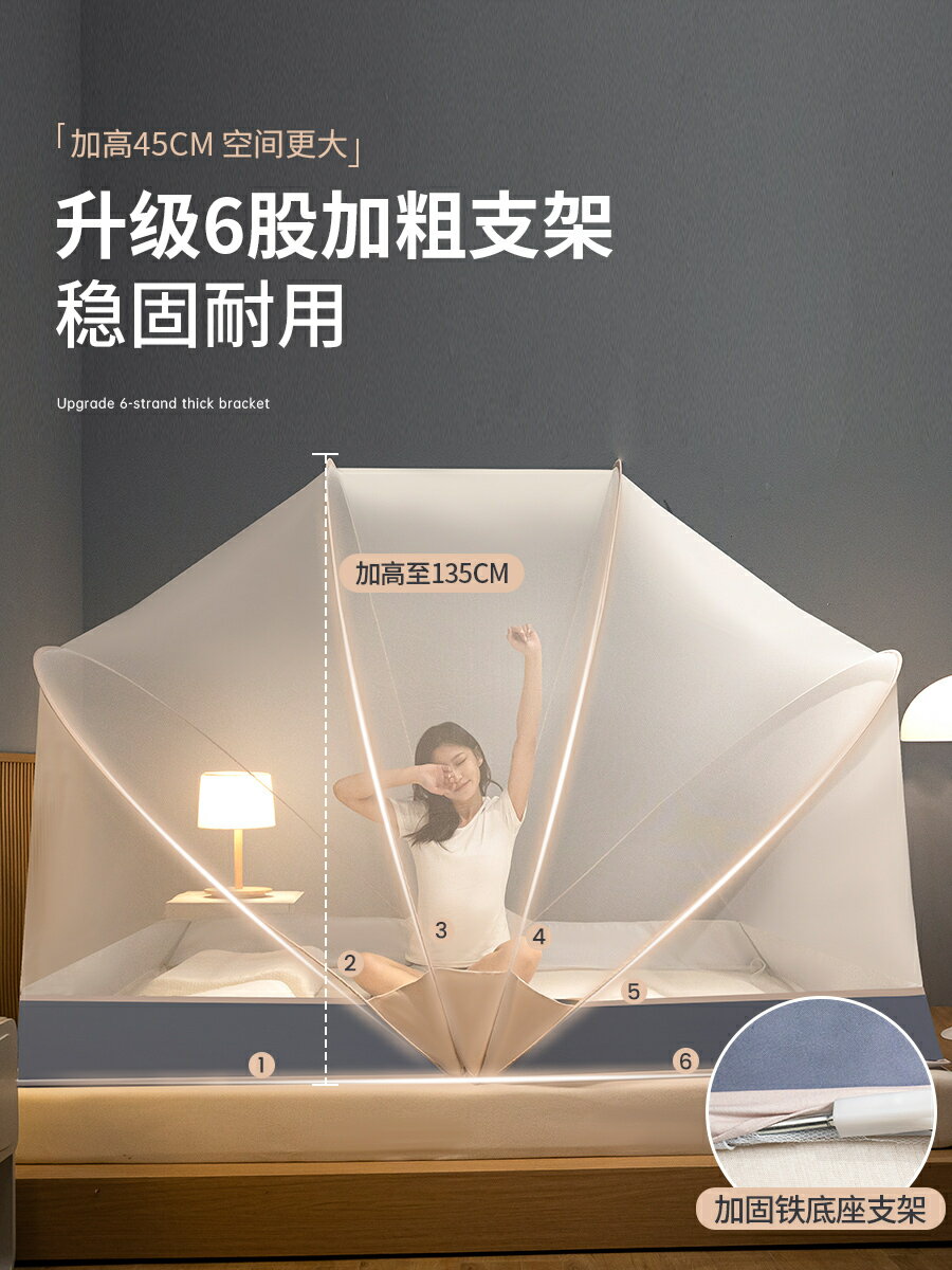 蒙古包 折疊蚊帳 雙人蚊帳 新品可折疊家用2024臥室免安裝蚊帳兒童蒙古包防蚊罩嬰兒收納帳篷