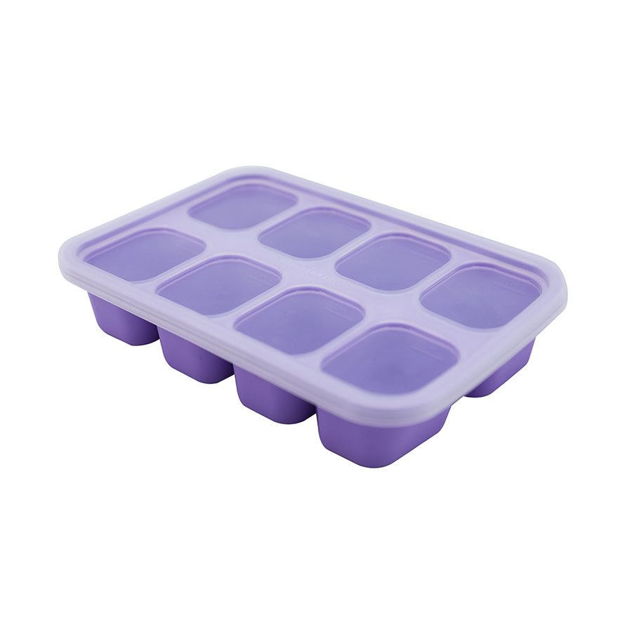 【加拿大 Marcus & Marcus】動物樂園造型矽膠副食品分裝保存盒-8格30ml (紫)