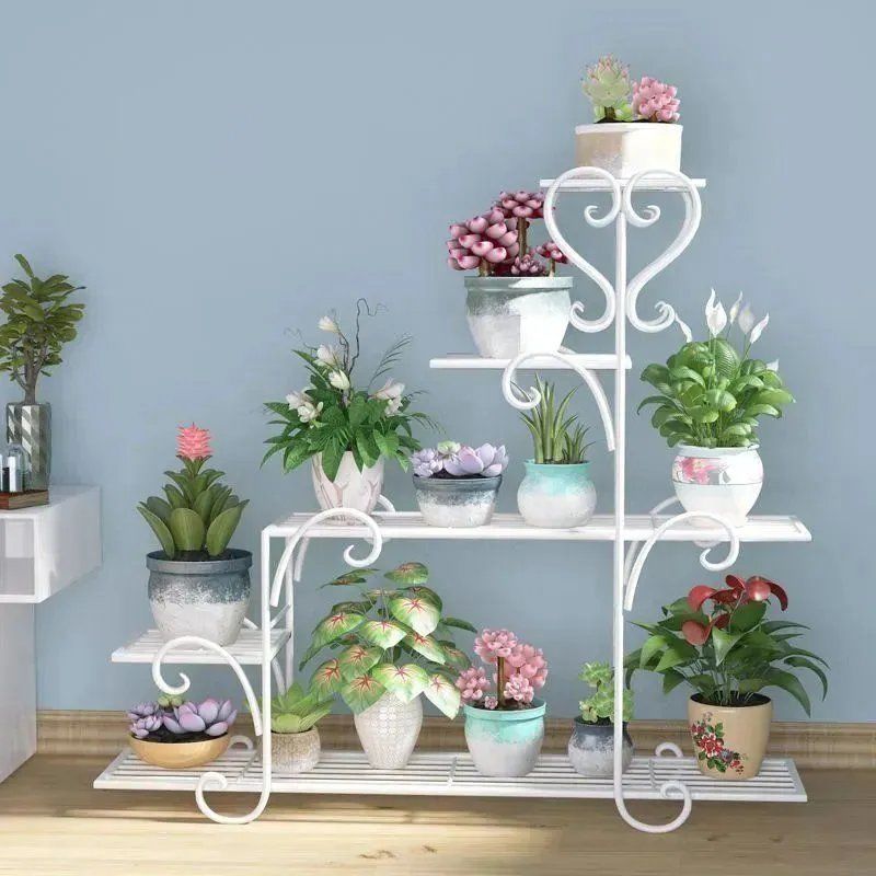 陽台花架L型落地式多層鐵藝植物花盆架室內家用客廳多肉盆栽架 幸福驛站 4