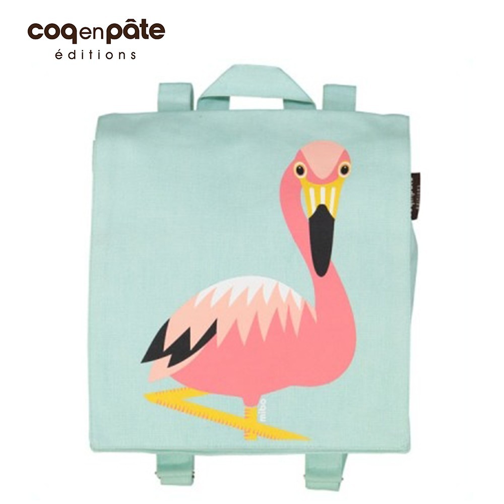 【無毒環保布包】【COQENPATE】法國有機棉無毒環保布包 - 小童寶包幫- 火鶴