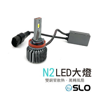 SLO【N2 LED大燈】台灣發貨 雙銅管散熱 萬轉風扇 高亮芯片 白光 H7 H11 LED大燈 準確焦距 不打鳥