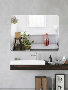 浴室鏡免打孔梳妝臺玻璃鏡洗漱衛浴半身鏡壁掛衛生間鏡子貼墻