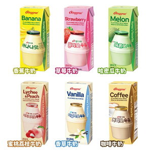 【首爾先生mrseoul】韓國 Binggrae 牛奶 200ml (香蕉/草莓/哈密瓜/蜜桃荔枝/香草/咖啡) 保久乳