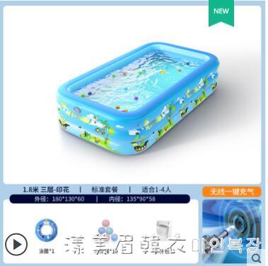 免運 嬰兒游泳池家用充氣兒童寶寶游泳桶大人小孩家庭摺疊加厚室內水池