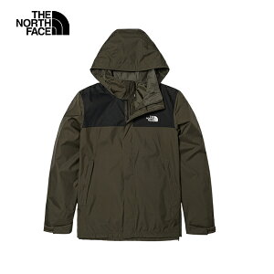 美國[The North Face]M NEW SANGRO PLUS JACKET / 男款綠黑撞色防水透氣可收納連帽寬鬆外套《長毛象休閒旅遊名店》