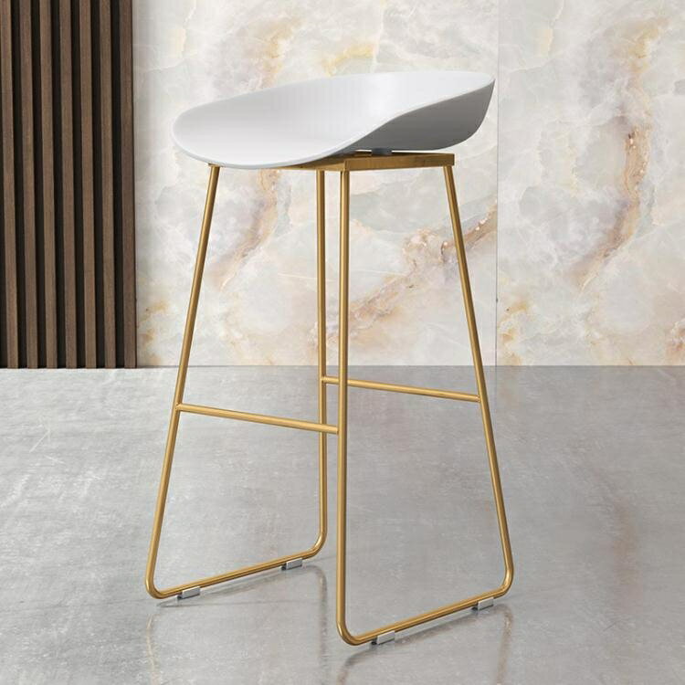 北歐鐵藝創意簡約輕奢酒吧台椅凳子休閒咖啡廳前台高腳凳設計師椅AQ