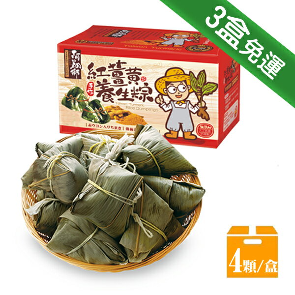 豐滿生技 紅薑黃干貝相撲養生粽(葷)(4顆/盒)x3