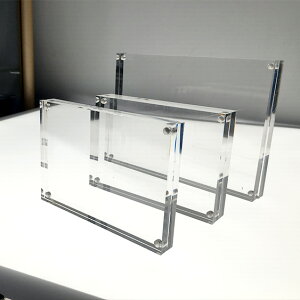 亞克力相框磁鐵固定相架 簡約透明相框 5寸6寸7寸8寸12寸A4證書架