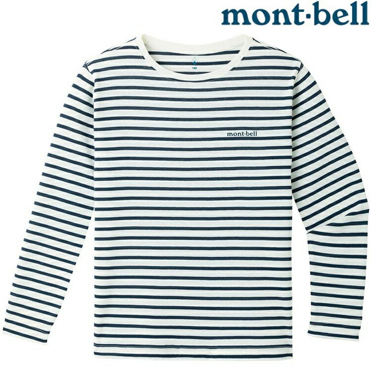 Mont-Bell Wickron 兒童款 長袖排汗衣 Striped 條紋 1104812 IV/DN 牙白/深藍