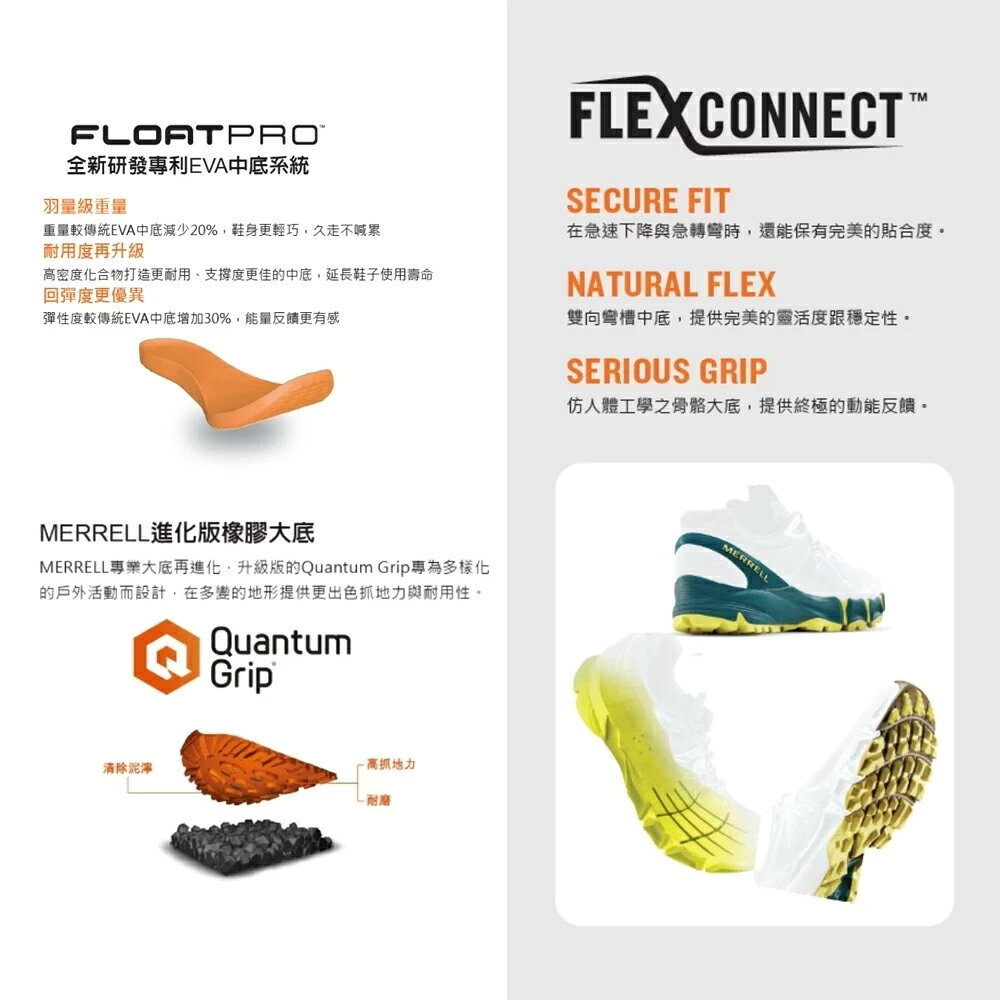 MERRELL(女)ANTORA 4 輕量戶外越野健行運動鞋 女鞋-灰褐色 7