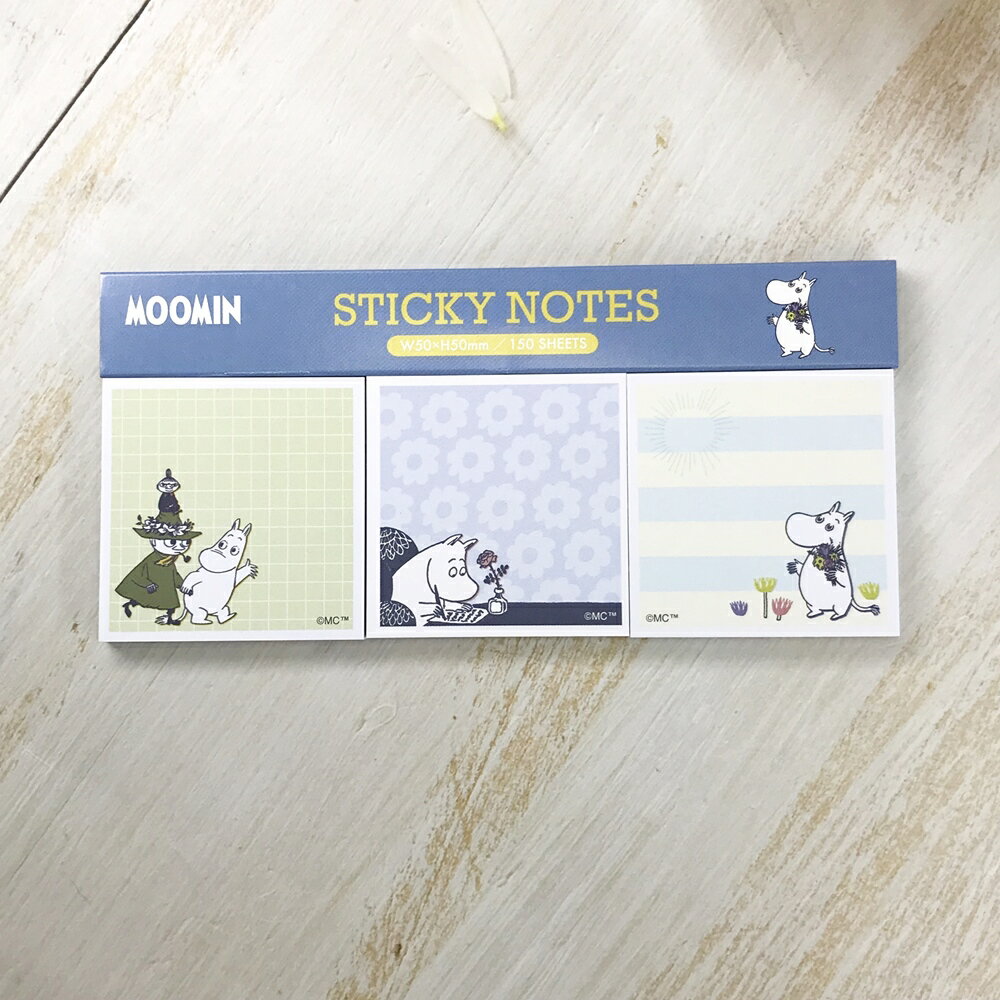 日本製 moomin 嚕嚕米 花系列 三色便利貼組｜小鶴日貨