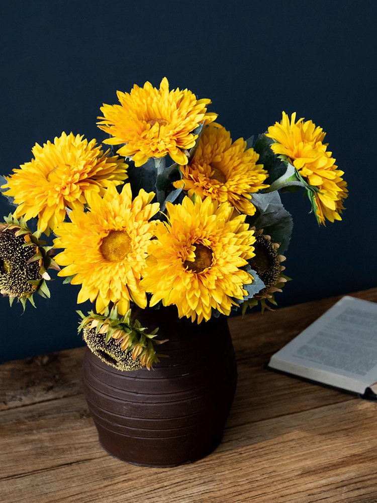 南十字星 向日葵仿真花束太陽花客廳餐桌花擺設花瓶插花拍照道具