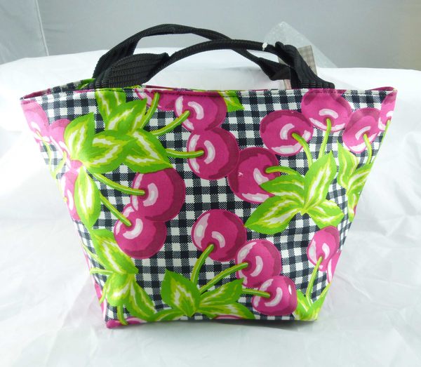 【震撼精品百貨】Maryangela 黑白格子櫻桃 提袋 震撼日式精品百貨