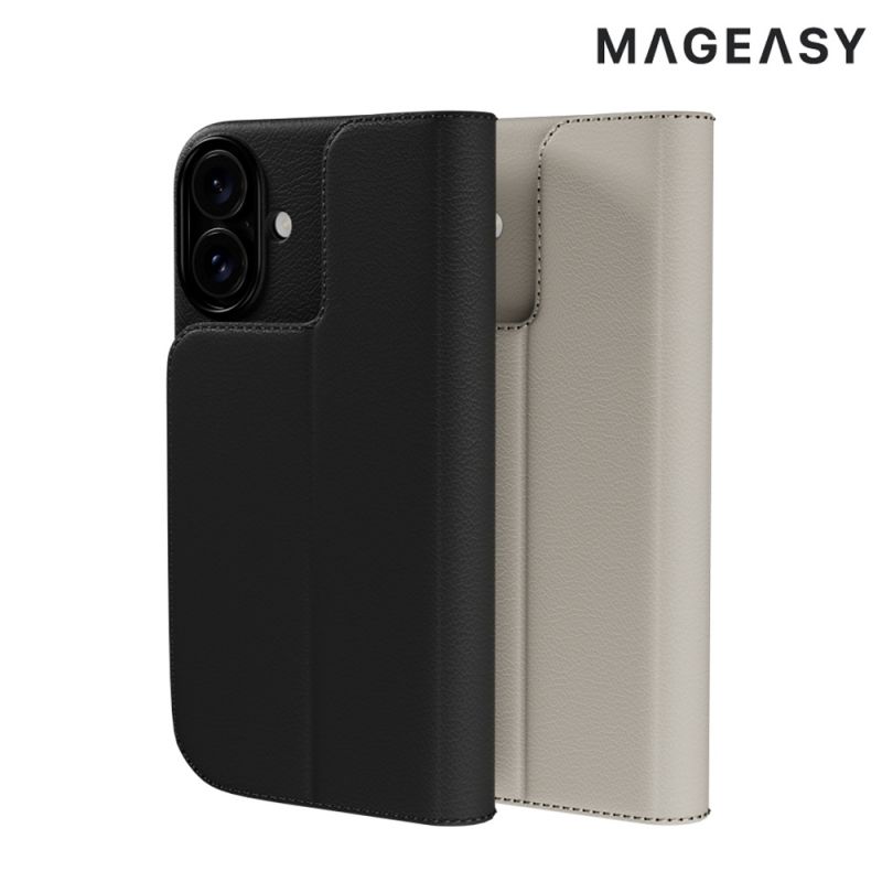 MAGEASY Apple 蘋果 iPhone 16 6.1吋 / 16 Plus 6.7吋 Card Folio M 皮革翻蓋支架磁吸手機殼（支援MagSafe） 保護殼 保護套 防摔殼 磁吸殼 軍規防摔認證