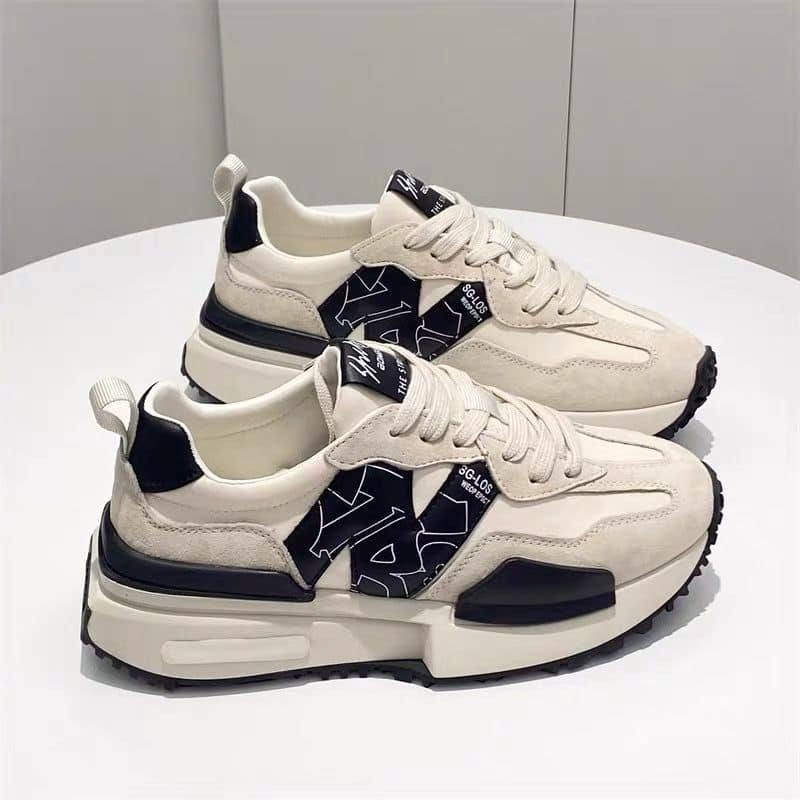 美拉德風新款N字厚底老爹鞋