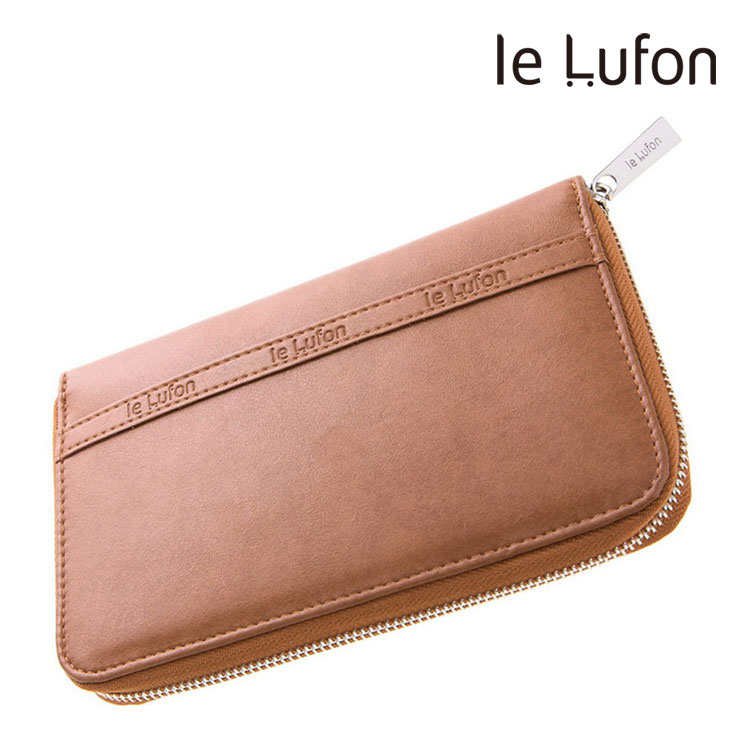 【le Lufon】ㄇ型拉鏈護照夾/證件夾/卡夾/零錢包/多功能萬用旅行夾-棕色（橘紅／黑／棕／紅共四色）