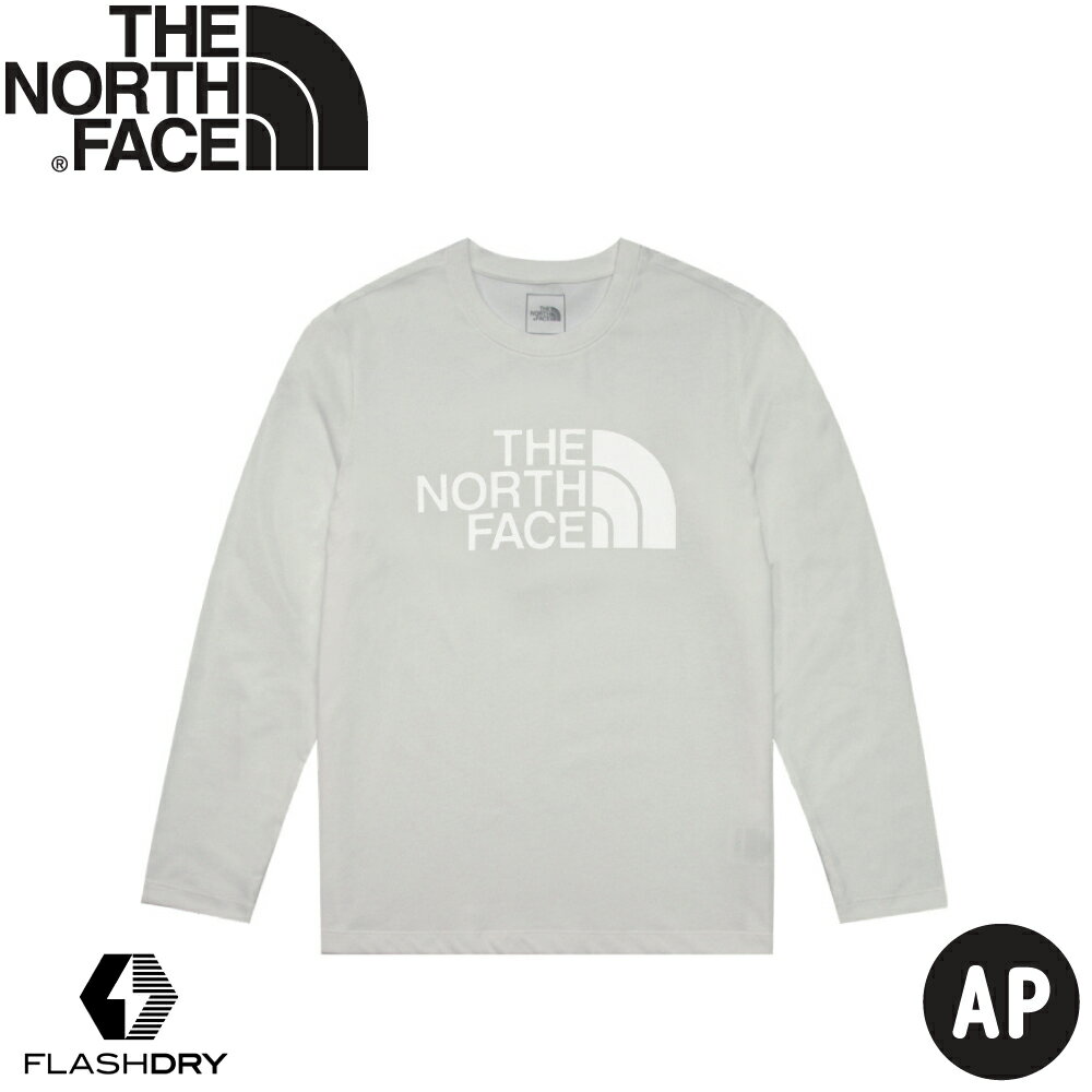 【The North Face 男 吸濕排汗長袖T恤 AP《灰》】8AMJ/排汗T/排汗衫/圓領長袖/長T/運動衫