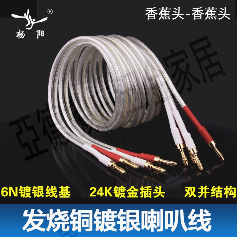 YYAUDIO 音箱線發燒級專業6N銅鍍銀喇叭線HiFi音響線香蕉頭環繞線【亞德機械五金家居】