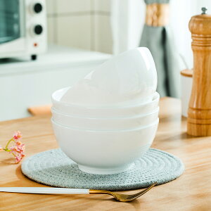 10個碗景德鎮餐具純白骨瓷碗多個裝陶瓷碗家用飯碗湯面碗可微波碗