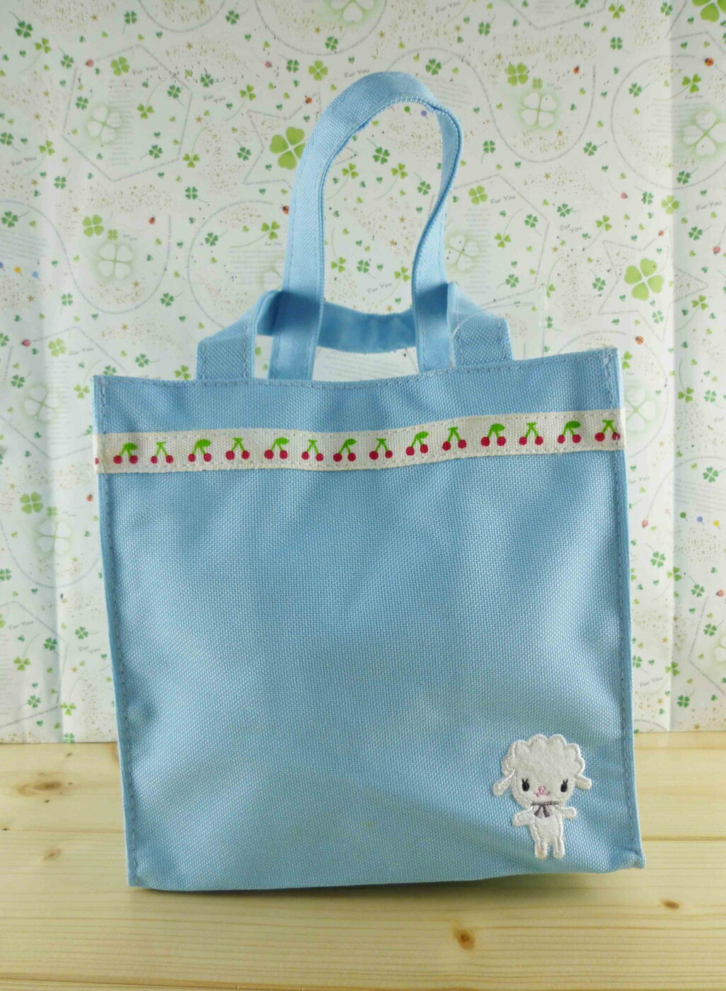 【震撼精品百貨】San-X動物家族 綿羊 造型手提袋-藍 震撼日式精品百貨