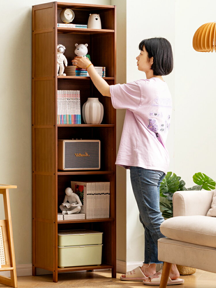 書架置物架落地簡易家用多層客廳小書柜子兒童儲物柜靠墻雜物收納