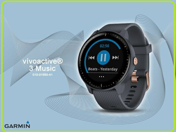 【APP領券現折200】GARMIN Vivoactive 3 Music GPS音樂智慧錶Granite Blue/Rose Gold  公司貨享保固010-01985-41【滿3000最高20%回饋】