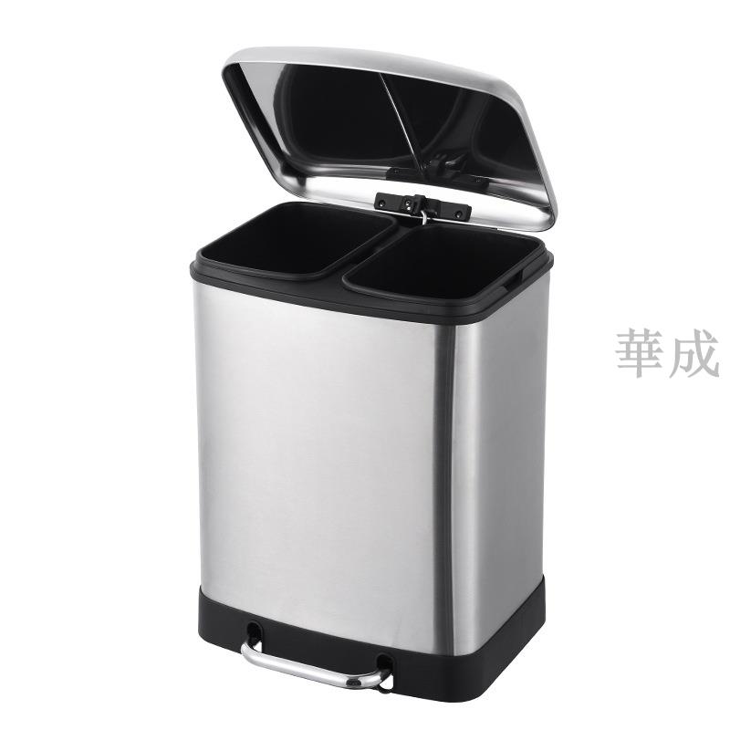 靜音緩降腳踏不鏽鋼垃圾桶 客廳簡約加厚材質分類垃圾簍衛生桶 1