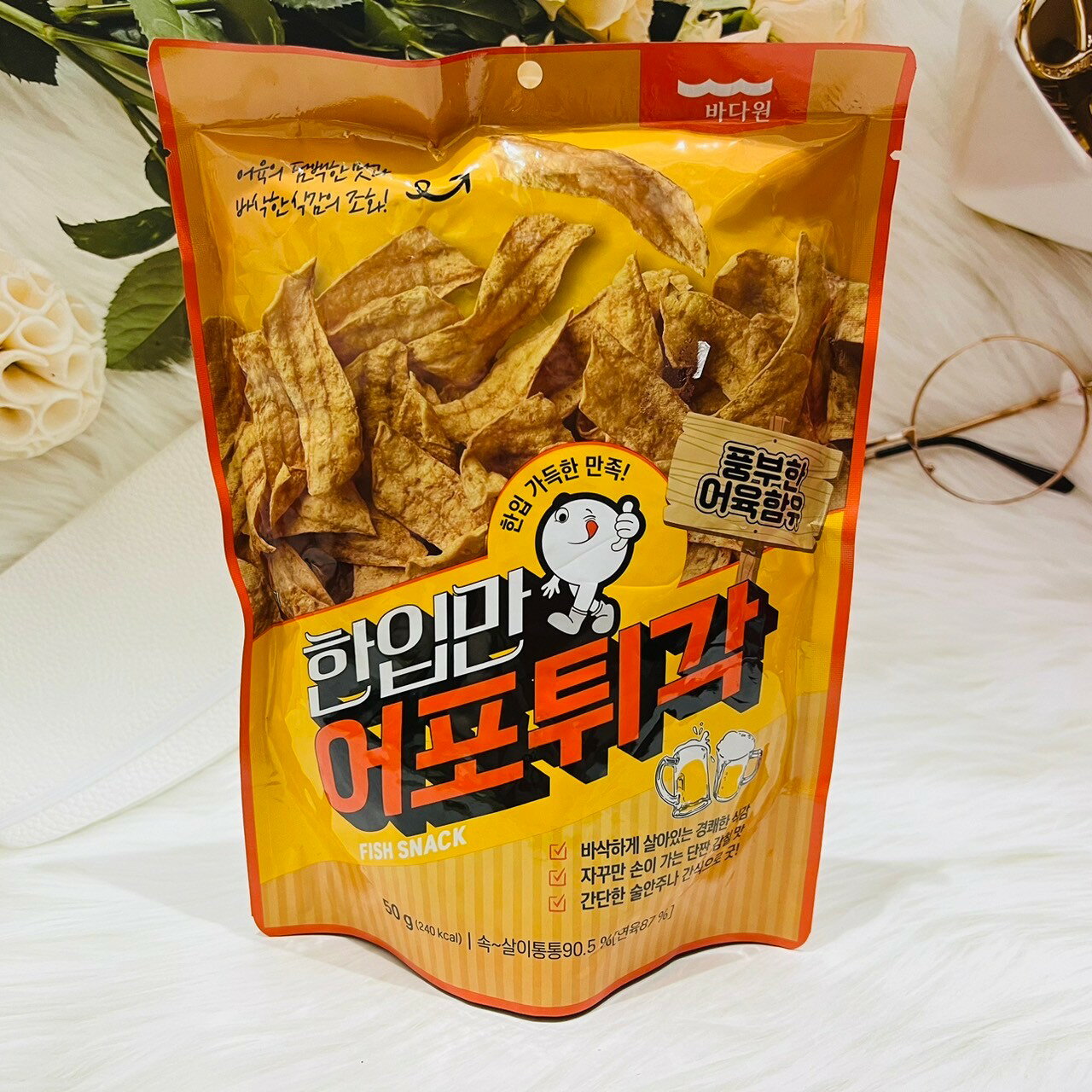 韓國 一口酥 脆魚脯餅 50g 魚脯片 魚味餅乾 海鮮風味餅