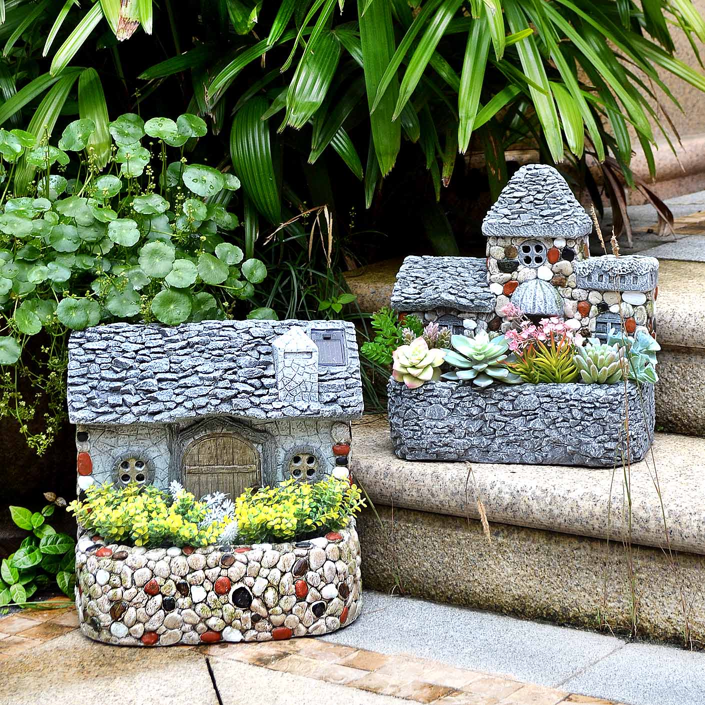 戶外草坪別墅農家樂幼兒園房子庭院微景觀花園藝裝飾動物花盆擺件