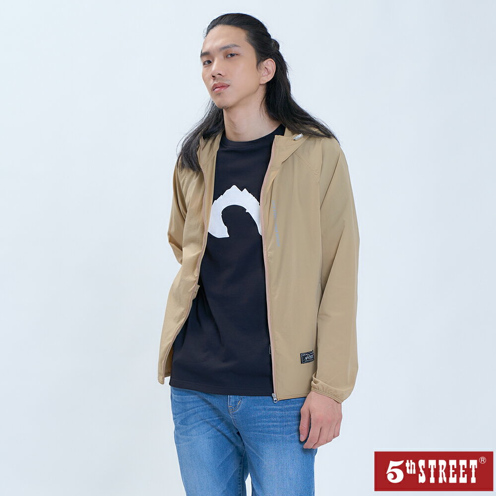 男裝 冰感防曬 抗UV 涼感 速乾 防曬外套 卡其色  (510612) 【5th STREET】【APP下單享4%回饋】