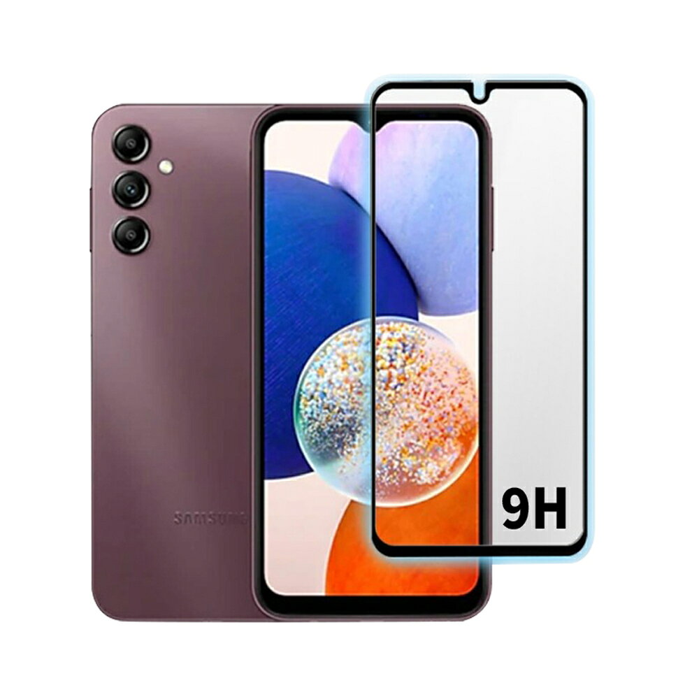 膜力威 抗藍光 9H 玻璃貼 5G 滿版 2.5D 保護貼 SAMSUNG Galaxy A14 1