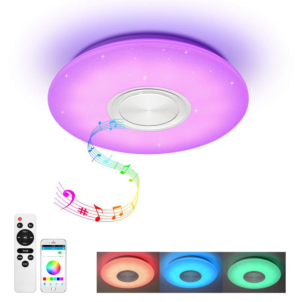 LED藍牙音樂吸頂燈 智慧藍牙音響吸頂燈 圓形24W36W60W72W音樂燈「限時特惠」