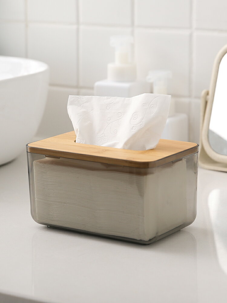 北歐簡約創意紙巾盒家用客廳抽紙盒面紙餐廳餐巾紙收納盒ins透明