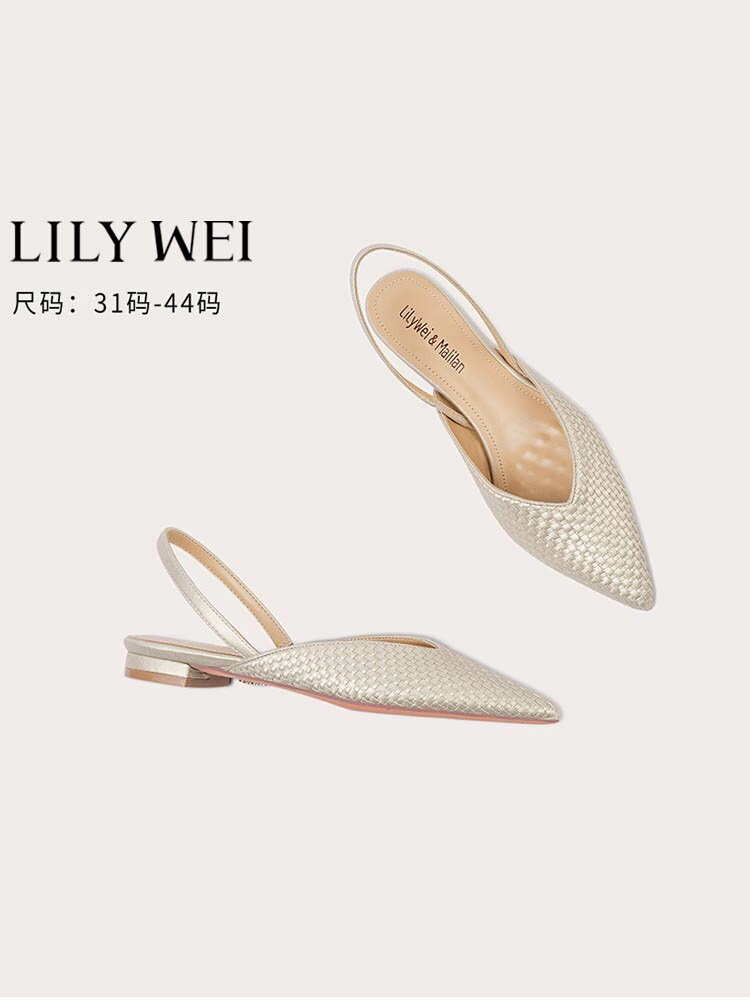 Lily Wei【白顏】涼鞋新款時尚爆款高級感編織包頭鞋子大碼41一43