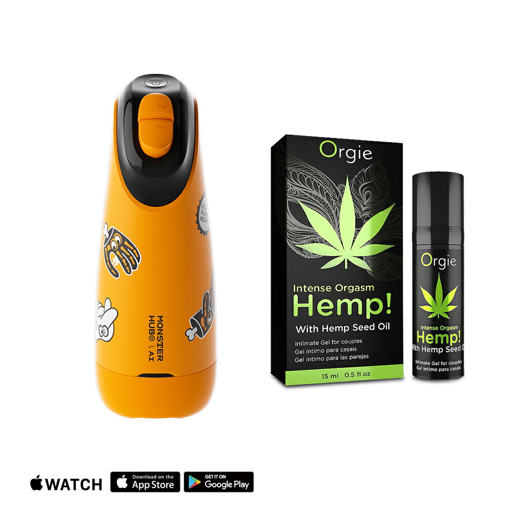 SISTALK 怪獸集合創新AI智能絢風杯-活力橙✖ Orgie 大麻籽油快感增強液 15ml