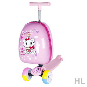 HL 升級版大輪加寬加厚兒童行李箱卡通滑板車萬向輪行李箱發光輪拉桿