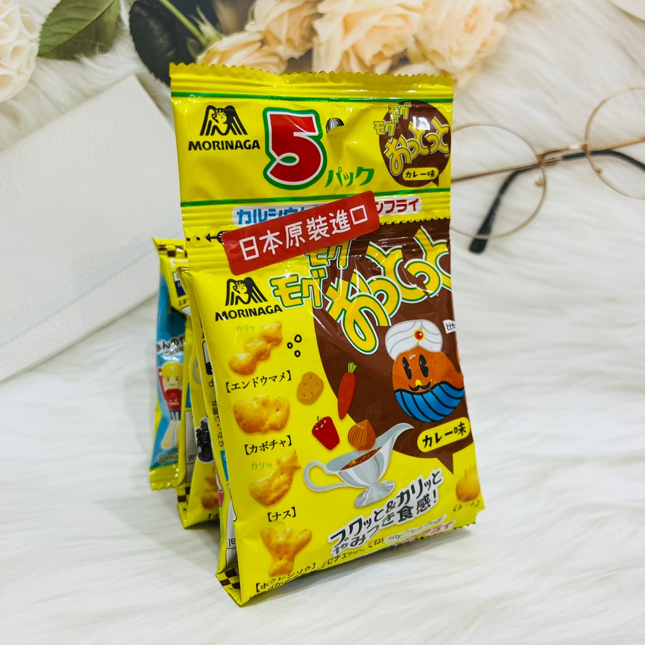日本 Morinaga 森永 五連 串串餅 造型洋芋餅 咖哩風味 50g
