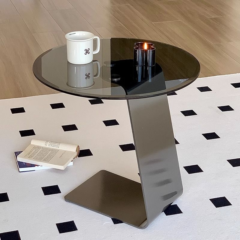 【最低價】【公司貨】客廳沙發小邊幾輕奢現代簡約巖板高級感極簡茶幾圓桌床頭創意邊桌