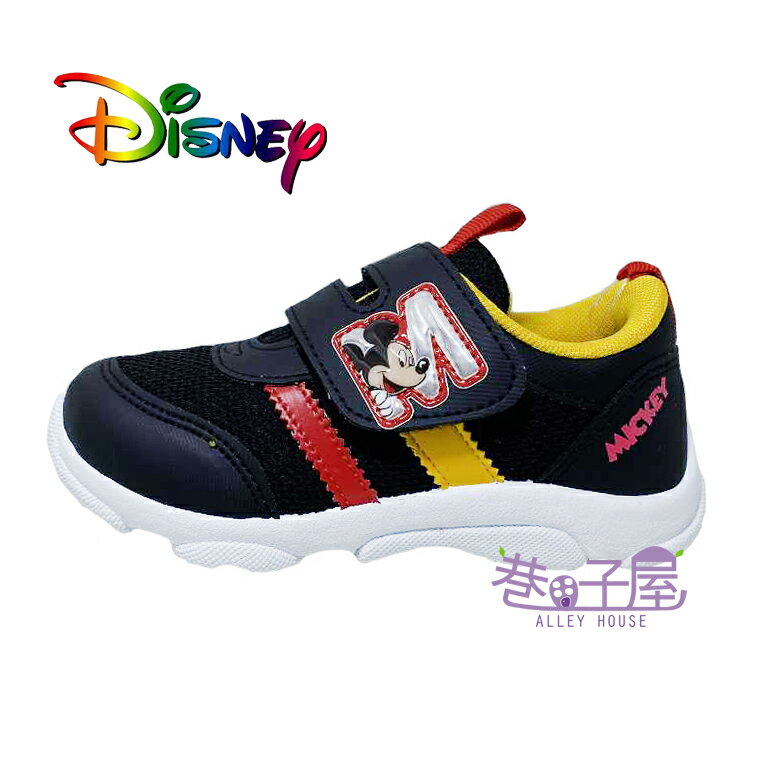 DISNEY迪士尼 童款米奇寬帶反光拼接運動休閒鞋 [121432] 黑 MIT台灣製造【巷子屋】
