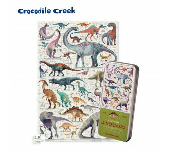 《美國 Crocodile Creek》鐵盒圖鑑拼圖-恐龍世界-150片 東喬精品百貨