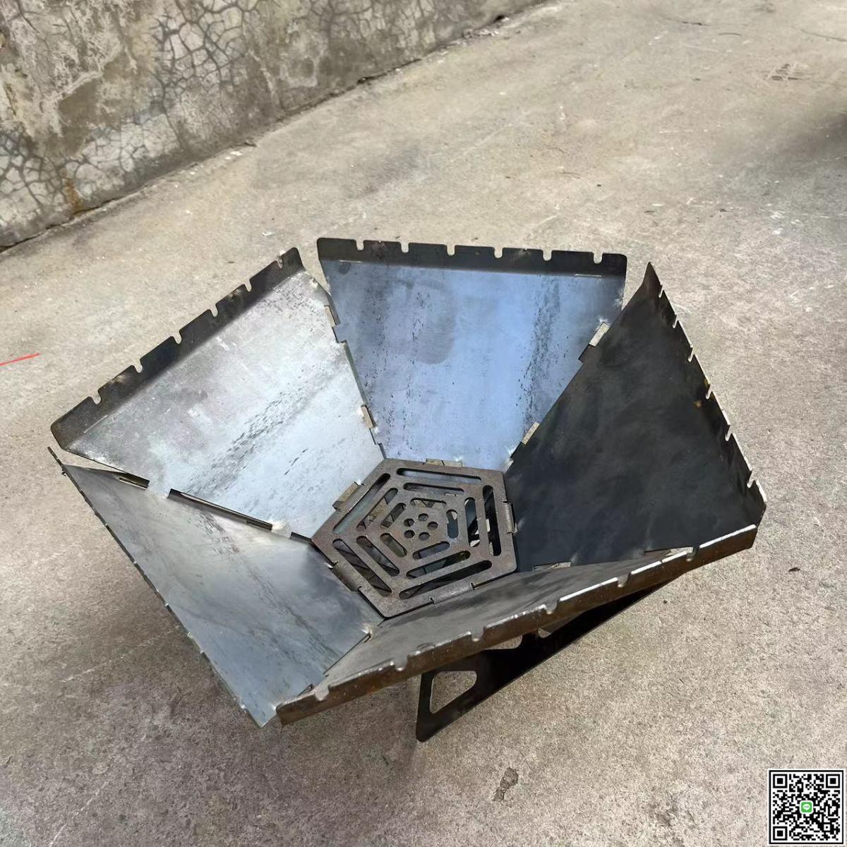 加寬五葉蓮焚火臺戶外露營專用可拆卸折疊烤火盆圍爐煮茶柴火爐-UM.有米家居